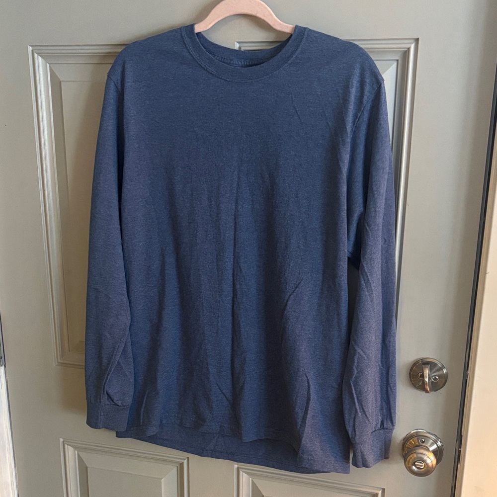 Jerzees Men's Long Sleeve Tee in Dark Blue